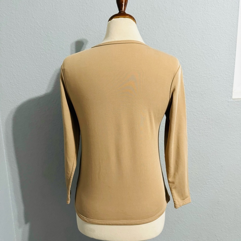 Unique Lingerie Tan Long Sleeves Round‎ Neck Thermo Winter Shirt Size S - Picture 10 of 12